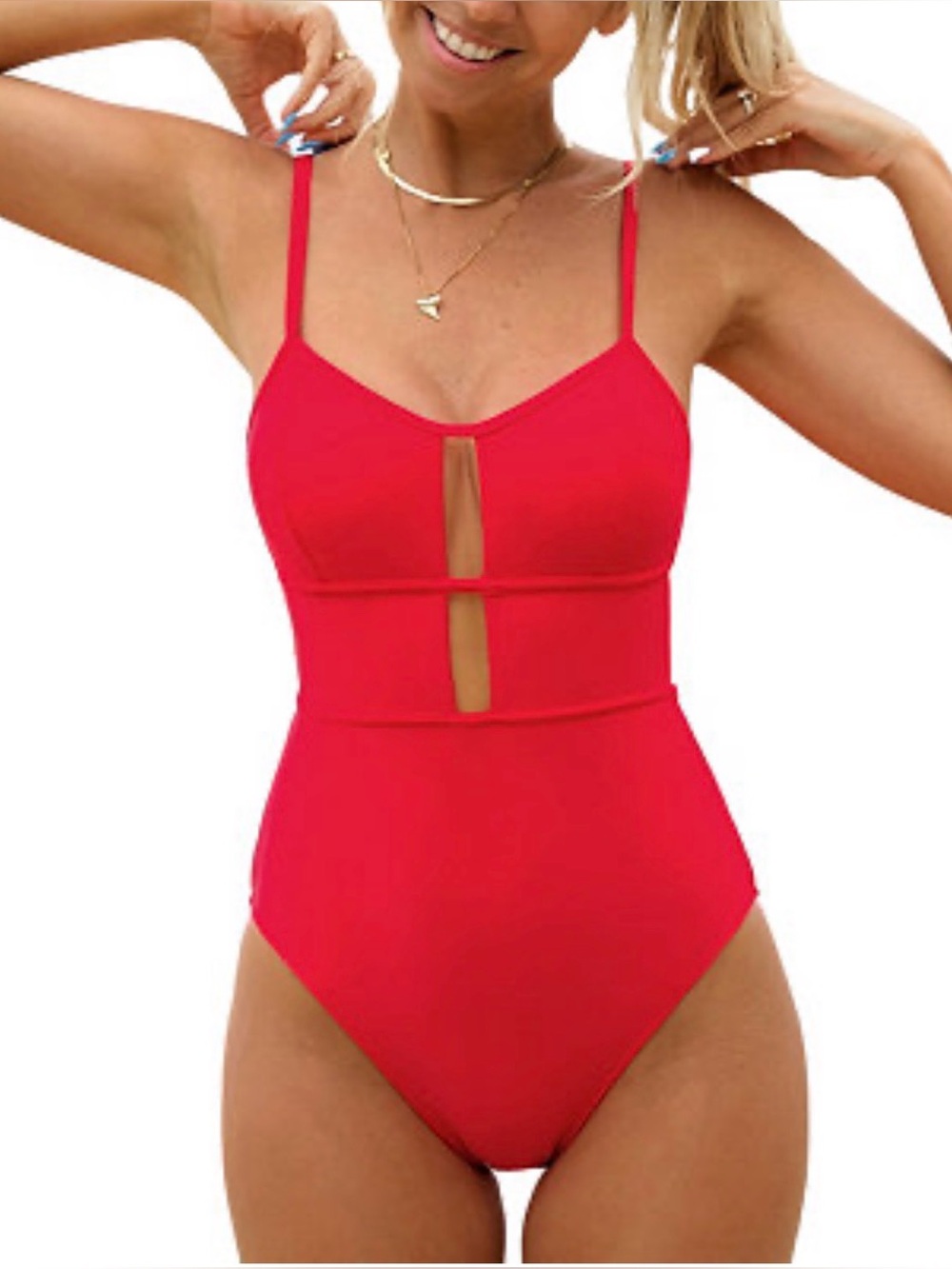 Cupshe Women's Take Me to Tulum Binding Tie Back One Piece Swimsuit